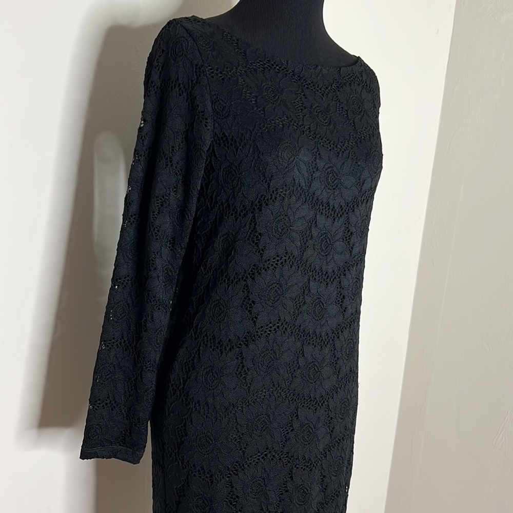 INGRID & ISABEL Black Lined Maternity Lace Dress D